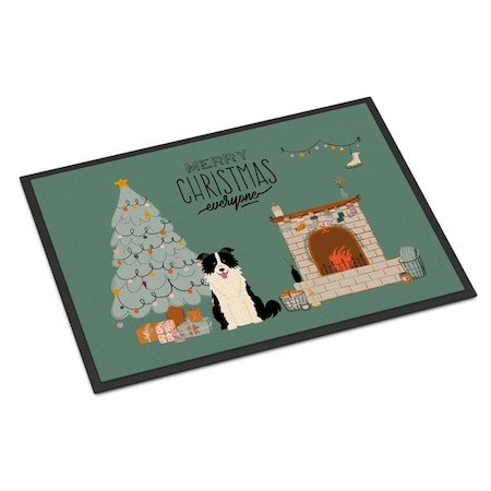 Carolines Treasures 18 x 27 in. Black White Border Collie Christmas Everyone Indoor or Outdoor Mat CK7681MAT
